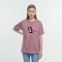 클로니아 춤추는고양이 라운드 면 반팔 티셔츠 ES3T67