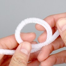 30cm 굵은실 철심 모루 공예철사 털철사 화이트 100p