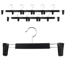 고급 플라스틱 논슬립 바지 걸이, 블랙 10개