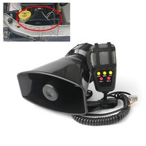 12V 100W 자동차 마이크 포함 바이크 오토바이 사이렌 차량 트럭 경고 알람 라우드 스피커 플라스틱 경찰 소방관 5 사운드 DC