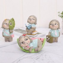 ROOGO 루고 나무늘보 미니어처 6종, 4_독서의 계절