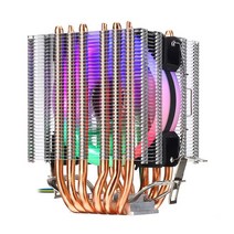 쿨링팬 LED RGB 케이스 쿨러 인텔 LGA-1700 3 핀 4 PWM Icebound 용 6 히트 파이프 냉각 팬 Cpu 프로세서 X99 2011 AMD-AM4, 03 AM4-AM3, 01 1 FAN 3PIN WITH LAMP