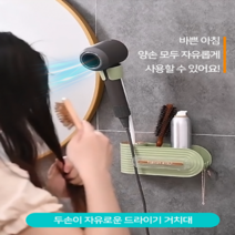 별이네집 (두손의자유) 헤어드라이기거치대 드라이거치대 드라이걸이 드라이기거치대, 연한그린