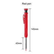 목공구 수공구 튼튼한 목수 연필 내장 샤프너 기계식 건설 선 드로잉 마커 용품, 03 Only pen Red