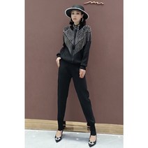 여성 명품스타일 벨벳 트레이닝복 비즈와 술 미국 스타일 고급스러운 나들이복 상하의 세트
