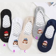 캐릭터 패션 양말 덧신 미끄럼방지 뒷꿈치 실리콘