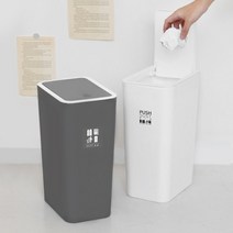 [네이쳐리빙]원터치 인테리어 휴지통9L, 그레이WL, 1개