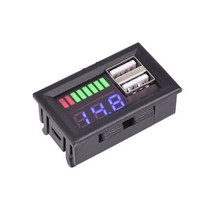 LED 디지털 디스플레이 전압계 미니 전압 측정기 배터리 테스터 패널 Dc 12V 자동차 바이크 오토바이 차량 USB 5V 2A 출력 W91F, [02] 7HH1504659-BL