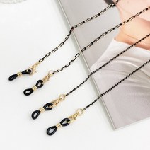 eyelove [2개 세트] 블랙 골드 컷팅 안경줄 마스크 스트랩 목걸이