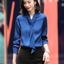 GDSHOP쉬폰 레이스 블라우스 부드러운 재질 임원 셔츠 YHFACAI