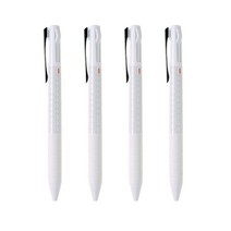 제트스트림 3색 볼펜 슬림 콤팩트 0.5mm, 화이트, 4개