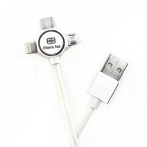3in1 LED 핸드폰 멀티충전케이블 기업홍보물 행사물품, 1개, 화이트