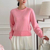 뜨개진 여성용 캘리트 라운드 니트