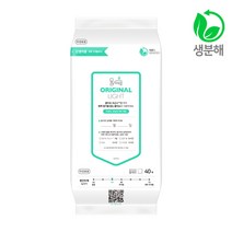 물따로 친환경 생분해 신생아건티슈 오리지날 라이트 리필형 (40매16팩), 단품