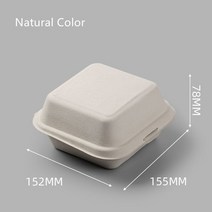 일회용도시락 5PCS 케이크 디저트 상자 전자 레인지 생분해 성 일회용 도시락 식품 용기 야채 샐러드 테이크 아웃 포장, [01] Natural 5PCS, [01] 1