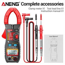 디지털 클램프 멀티미터 전압 전류 테스터 aneng cm80cm81 미터 계 자동차 amp hz 커패시턴스 ncv ohm test multimeter digital tester, cm81 레드