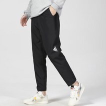 아디다스 남성 경량 우븐 팬츠 흡습속건 트레이닝 롱팬츠 스포츠 긴바지 자유로운 움직임을 선사하는 헬스 러닝 조깅 축구 바지 하의 검정