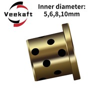 2PCS 베어링 MPFZU 내경 5 6 8 10mm 어깨 얇은 벽 오일 프리 부싱 JFB 플랜지 흑연 구리 슬리브, 10 8-10(8x10x10-14x2), 01 2 개