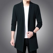 남성 가을 가디건 스웨터 X-롱 니트 스웨터 재킷 패션 싱글 버튼 코트 캐주얼