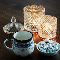 크리스털 캔들홀더 티라이트 엔틱 글라스 유리 촛대 양초홀더 빈티지 오브제 인테리어 소품