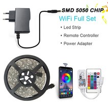 파티룸 인테리어 소품 12v led 스트립 방수 rgb 5050 2835 led 벽 방 장식 30m 상업 조명 블루투스 와이파이 컨트롤러 tv 백라이트, 5050 와이파이 세트, 비 방수, 15m