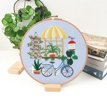 서양 자수 키트 diy 크로스 스티치 후프 꽃 패턴 바느질 세트 아트, 노 후프, 3 후프 없음