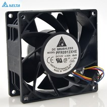 쿨링팬 델타 PFR0912XHE 4.5A 909038mm DC 12v 용 12V 볼 베어링 냉각 팬광부용 고속 RPM CFM 공기 흐름 냉각기, 단일옵션