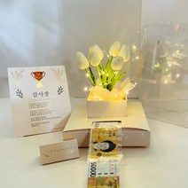 러블리팜 감사장 반전 플라워 박스 튤립, 감사장반전플라워박스_튤립, 아이보리