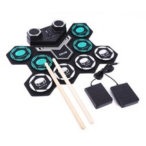 전자 드럼 패드 엠프 연습 내장 스피커 롤업 세트 리튬 배터리 휴대용 블루투스 호환 어린이 연습 핸드 롤 키트 JX, b, 02 B