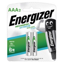 에너자이저 충전건전지 AAA Ni-MH 800mah 2개입에너자이저 충전건전지 AAA 충전지 건전지 카메라, 2개