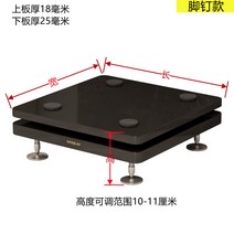 이중층 이동식 컴퓨터 데스크탑 선반 본체 받침대 PC 바퀴 스피커 트레이 거치대 케이스, 더블 레이어 블랙 매트 40x45 발 손톱