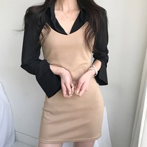 인디우드 (5color) 심플 글램 뷔스티에 미니 원피스
