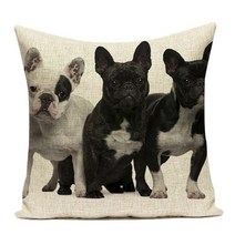 쿠션 크리스마스 장식 Colorul-프랑스 불독 쿠션 커버 비글 개 던지기 필로 프린트 리넨 베개 케이스 자동차 소파 홈 장식 베개 타이에 오렐러