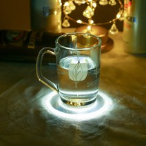 조명컵받침 LED 아크릴코스터 원형 10x10cm-181, 상세 참조