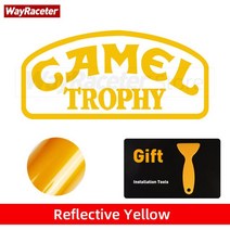 자동차 도어 사이드 스티커 창 범퍼 카멜 트로피 그래픽 반사 비닐 데칼 랜드로버 디스커버리 디펜더 프리, 05 Reflective yellow