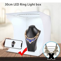포토 촬영박스 소품 촬영을 위한 미니 접이식 LED 조명 박스 사진 텐트 상자 카메라용, 03 30cm Ring lightbox