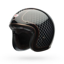 벨 커스텀 500 오픈 페이스 오토바이 헬멧 DOT 승인, 중간, RSD 체크 잇 블랙