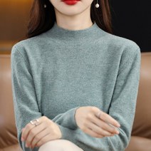 Prosekor 여성 반하이넥니트 무지 긴팔 니트티