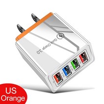 태양광 배터리 USB 충전기 빠른 충전 3.0 EU/US 플매트 카펫 러그 태블릿 휴대용 어댑터 아이폰 호환 14 13 12 11 프로 맥스 벽 고속, [08] US ORANGE