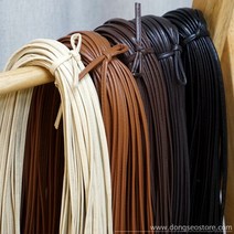 동서스토어 레자가죽 파이핑끈 5mm 인조가죽끈 가죽리본끈 마크마레 가방 재료, 블랙(1야드_90cm)