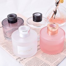 [캔들이케아] 120ml 심플 원형 디퓨저용기(캡포함), 투톤브라운용기/로즈골드캡