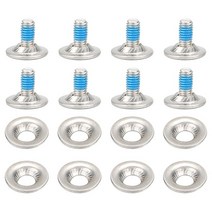 8 개/대 스노우 보드 바인딩 나사 세트 스노우 보드 장착 나사 와셔 고정 스키 액세서리, 01 silver  blue