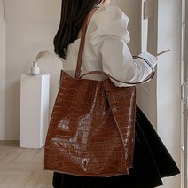 고광택 뱀피 무늬 스퀘어 파이톤백 뱀가죽 토트백 숄더백 가방