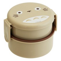 토토로 2단 미니 간식 도시락통 500ml (포크포함), 혼합색상