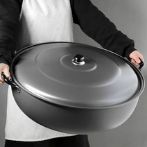 국산 가정 업소용 튀김냄비 대형 명절 볶음 중화 다용도 경질 팬 웍 대형 대용량 튀김솥, 50cm