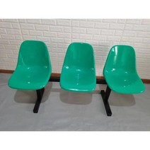 야외 벤치 편의점 로비 버스정류장 의자 3인 야구장 대합실 대기실, 3인용 플라스틱 과일 그린