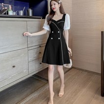 여름 스윗 원피스 2022 클래식 리시안시스 프렌치 허리보정 보여 슬림 소흑