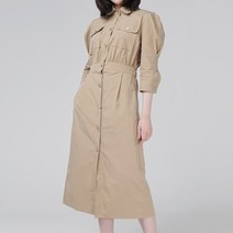 퍼프 슬리브 드레스 셔츠 롱 하객 원피스