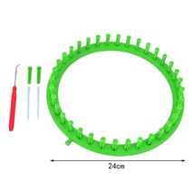베짜기 베틀 직조 위빙 틀 직조기 손뜨개 위빙 옷감 뜨게 키트 1set round knitter 직기 diy 도구 플라스틱 라운드 서클 크리 에이 티브 모자 스웨터 4 사이즈, 초록