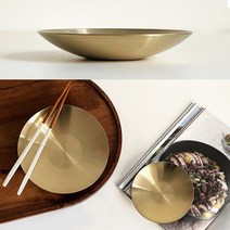 [쿠커스 판다] 리빙아트 티타늄 궁중찬기 (골드 무광) SUS304 스텐 궁중 찬기 스탠 반찬기 그릇 샐러드볼 불고기 접시 국물 대접 한정식기 한식 업소용, 5호 [20cm], 1개